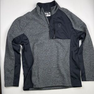 Spyder Gray and Black Quarter-Zip Pullover Size XL
